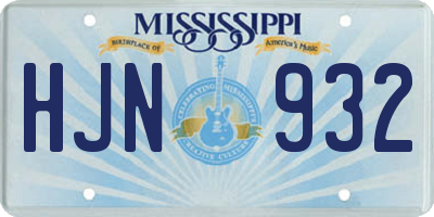 MS license plate HJN932