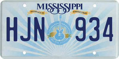MS license plate HJN934