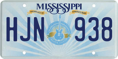 MS license plate HJN938