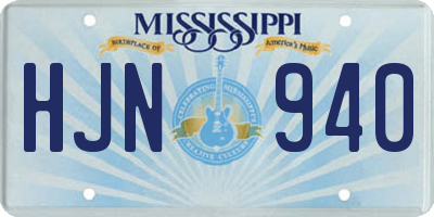 MS license plate HJN940