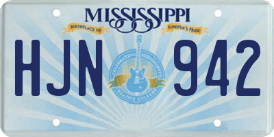 MS license plate HJN942