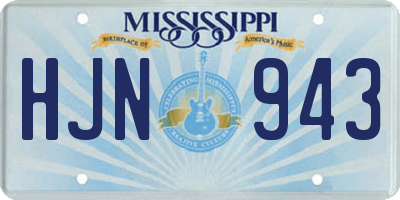 MS license plate HJN943