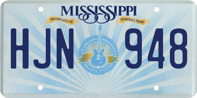 MS license plate HJN948