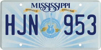 MS license plate HJN953