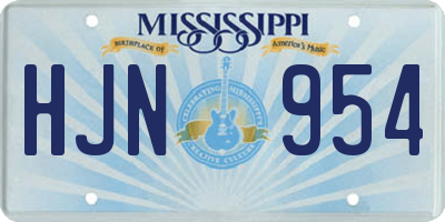 MS license plate HJN954