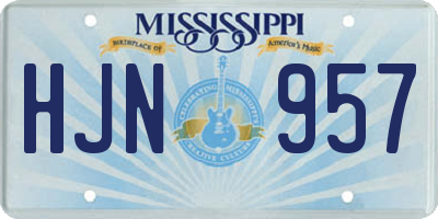 MS license plate HJN957
