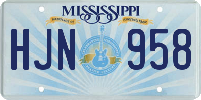MS license plate HJN958
