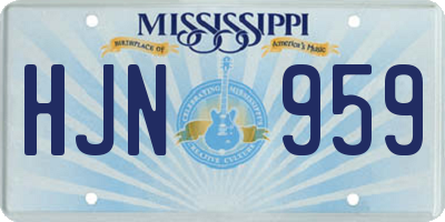 MS license plate HJN959