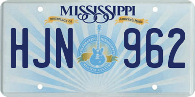 MS license plate HJN962