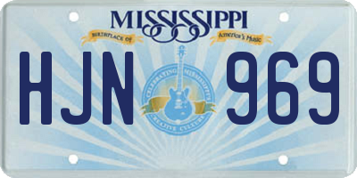 MS license plate HJN969