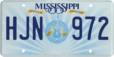 MS license plate HJN972