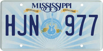 MS license plate HJN977