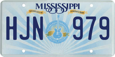 MS license plate HJN979