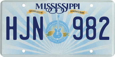 MS license plate HJN982