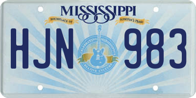 MS license plate HJN983