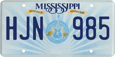 MS license plate HJN985