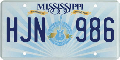 MS license plate HJN986
