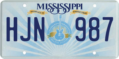 MS license plate HJN987