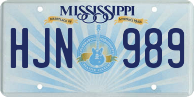 MS license plate HJN989