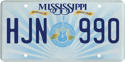 MS license plate HJN990