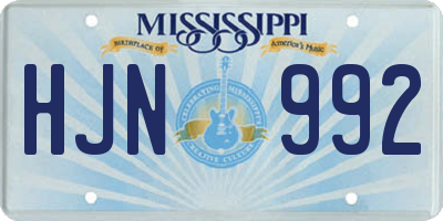 MS license plate HJN992