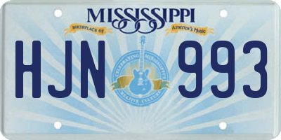 MS license plate HJN993
