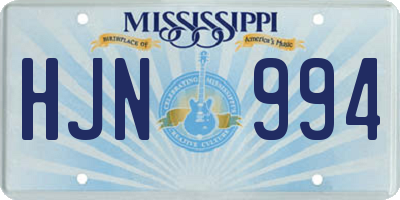 MS license plate HJN994