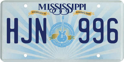 MS license plate HJN996