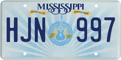 MS license plate HJN997