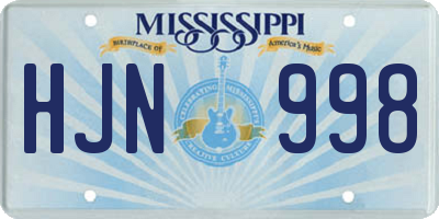 MS license plate HJN998