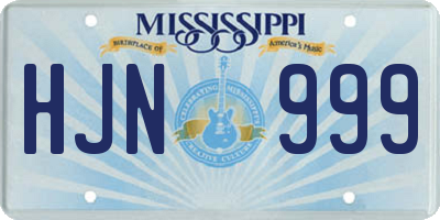 MS license plate HJN999