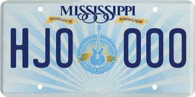 MS license plate HJO000