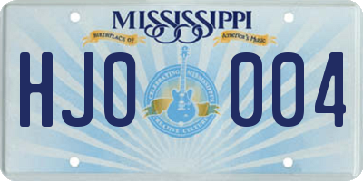 MS license plate HJO004