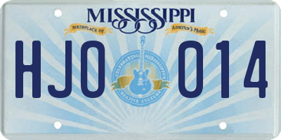 MS license plate HJO014