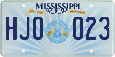 MS license plate HJO023
