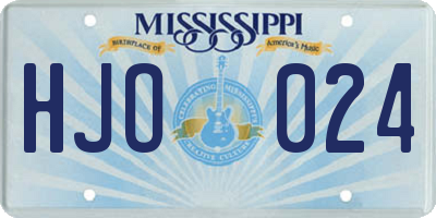 MS license plate HJO024