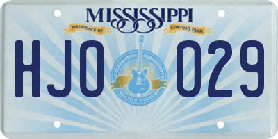 MS license plate HJO029