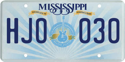 MS license plate HJO030