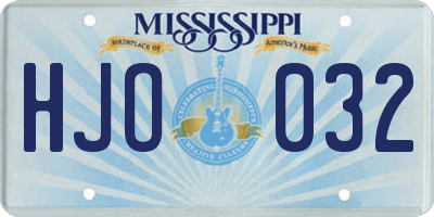 MS license plate HJO032