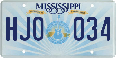 MS license plate HJO034