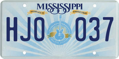MS license plate HJO037