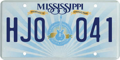 MS license plate HJO041