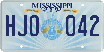 MS license plate HJO042