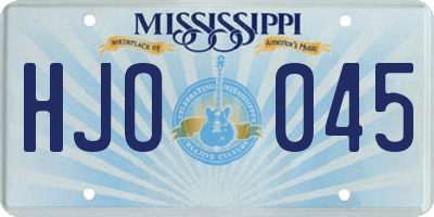 MS license plate HJO045