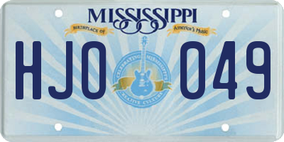 MS license plate HJO049