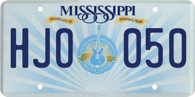 MS license plate HJO050