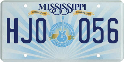 MS license plate HJO056