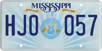 MS license plate HJO057