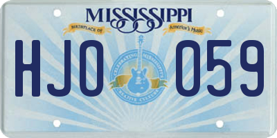 MS license plate HJO059
