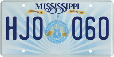 MS license plate HJO060